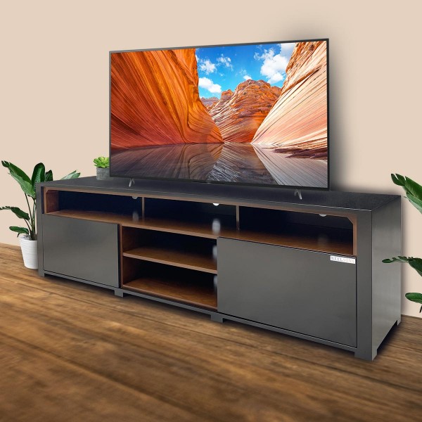 Boxer Black and Teak Tv Stand for TVs up to 65"