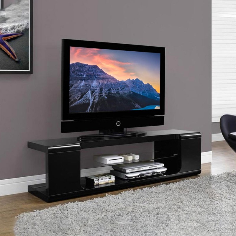 Your living room arrangement is incomplete without a TV stand, Revamp your space with this contemporary style white corral TV stand. This design also lends your space a rich look while highlighting all the features of modern detailing. Featuring a 60” TV with a strong top and a tempered glass shelf with a bottom shelf to match your audio, video, gaming, or decoration needs.
