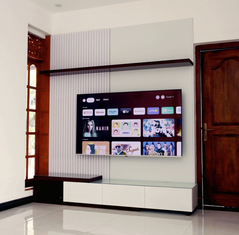 L Nino Tv Console | 72 inch Tv stand | 65 inch Tv stand | 7Ft Tv Console | with back Panel