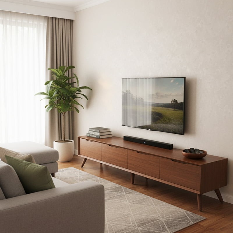 7ft Modern TV Console - Minimalist Design for 75-Inch TVs