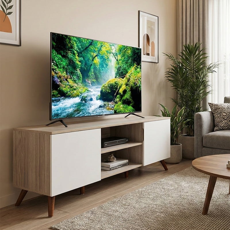 Vintage Ash Tv console | 5ft Tv console | Tv stand with storage