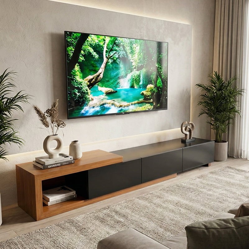 L Nino Tv Console | 55 inch Tv stand | 65 inch Tv stand | 6Ft Tv Console