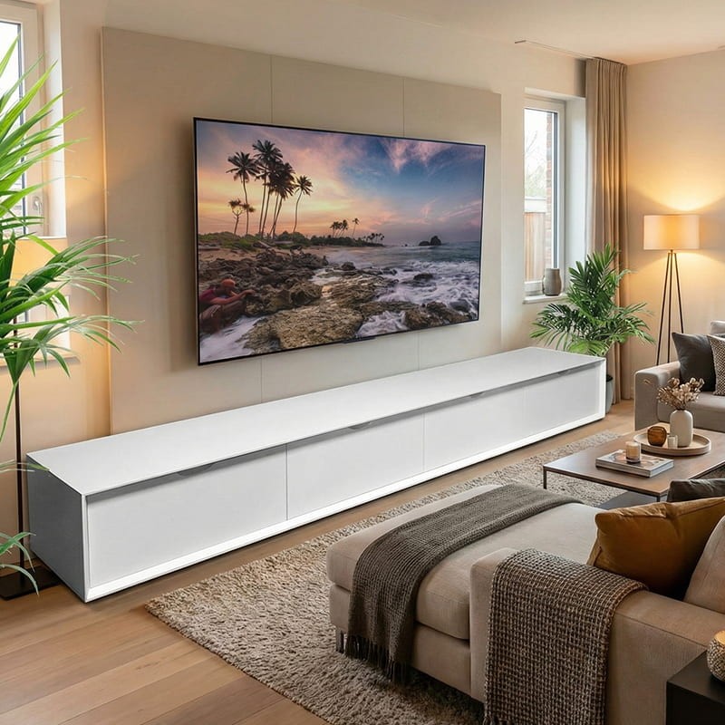 Panther White TV Stand